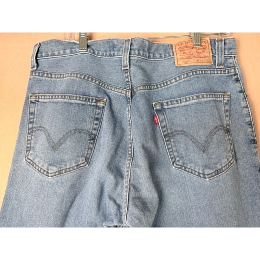 Levi's 505 Regular Fit Jeans Men's 36x30 Light Wash Straight Leg Denim